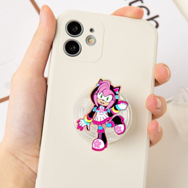 Neon Amy Acrylic Airbag Phone Holder - 1.96"(50mm), Rainbow