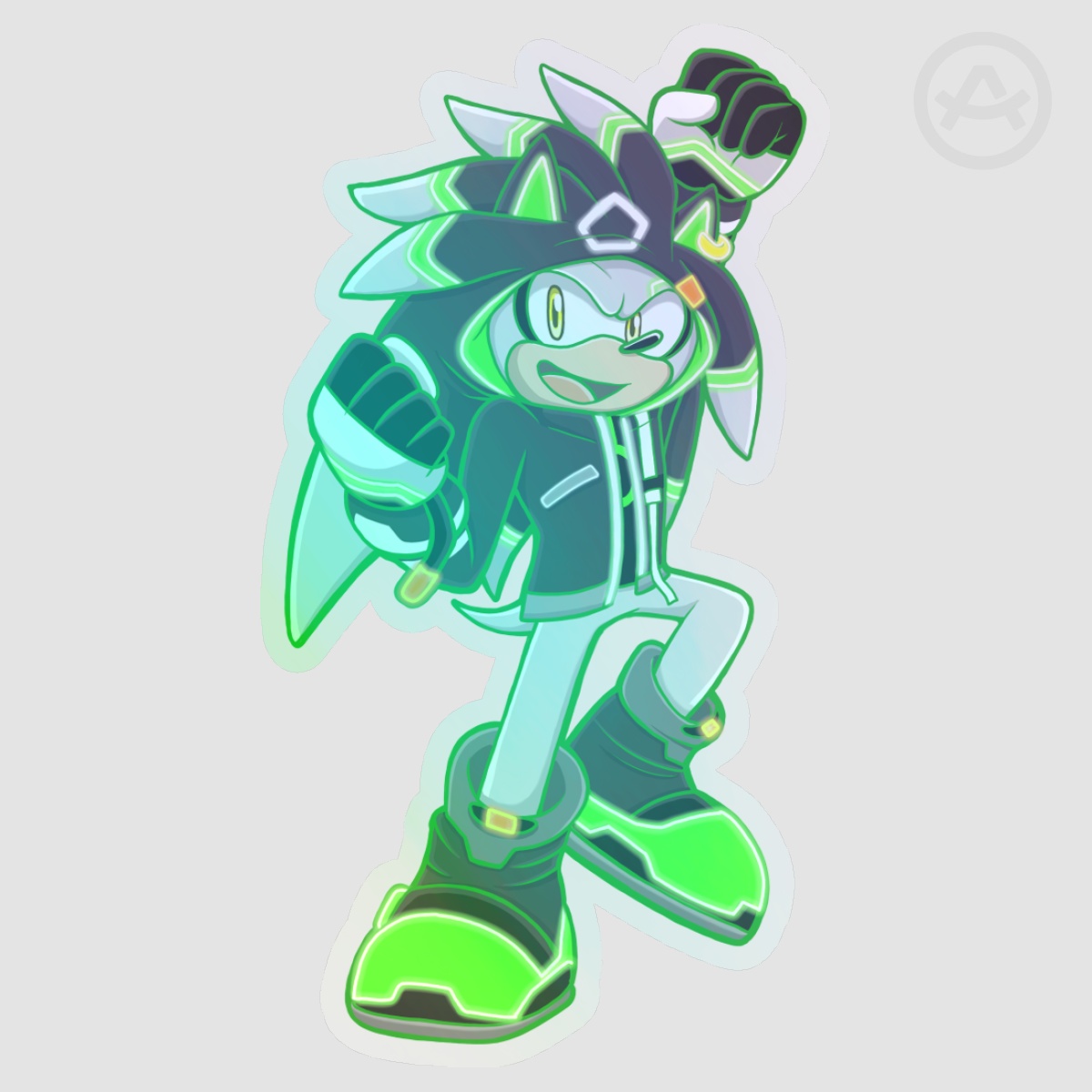NEON Silver Vinyl Die Cut Sticker