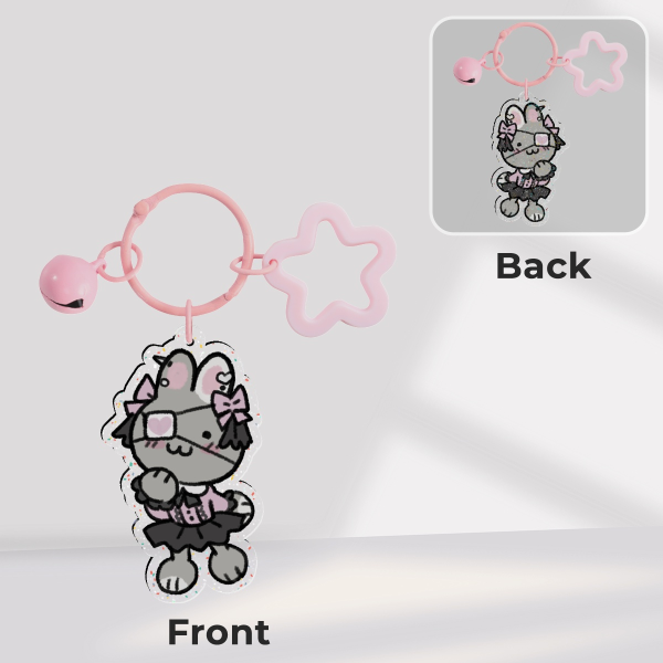 jirai kei bunny glitter acrylic keychain