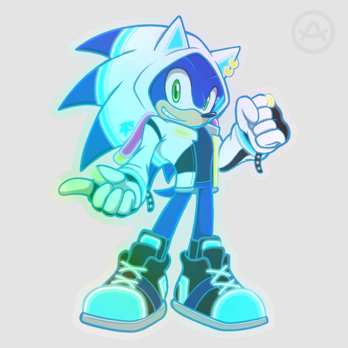 NEON Sonic Vinyl Die Cut Sticker