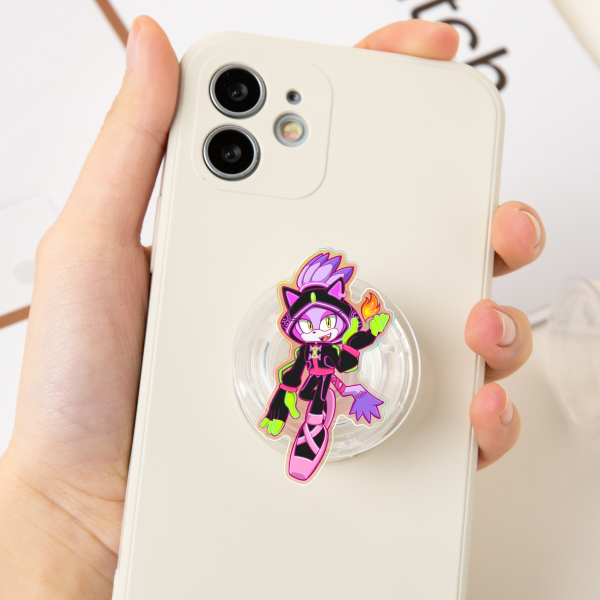 Neon Blaze Acrylic Airbag Phone Holder - 1.96"(50mm), Rainbow