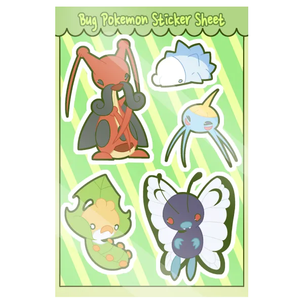 Bug Pokemon Sticker Sheet