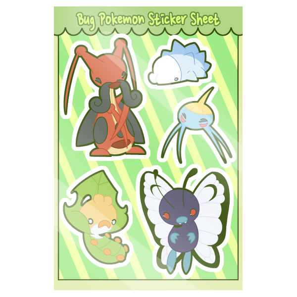 Bug Pokemon Sticker Sheet