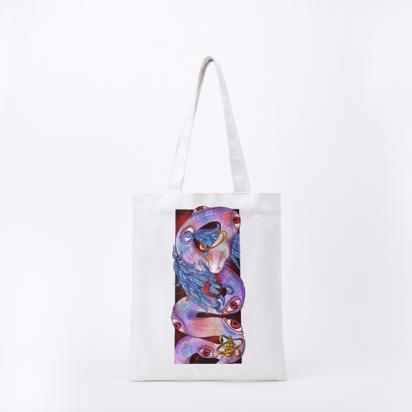 Angelic Snake Full-print Canvas Tote Bag - 15.3″x13.4″(39x34cm)