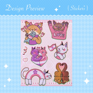 Sapphic kitties Sticker Sheet