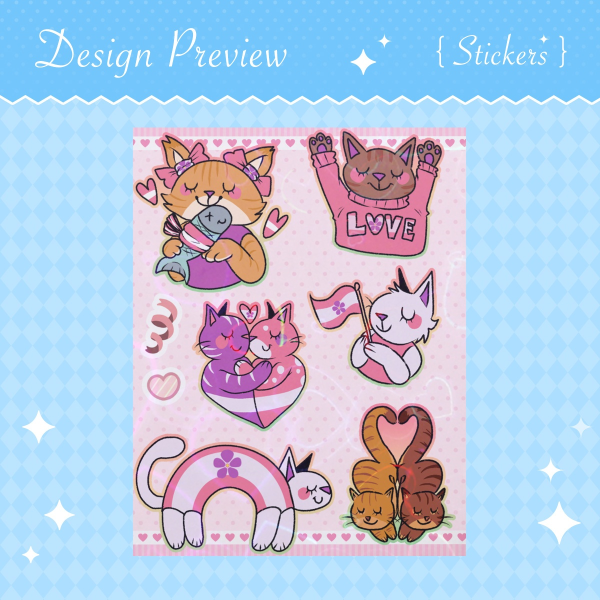 Sapphic kitties Sticker Sheet