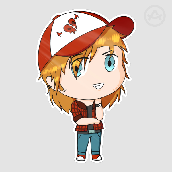 Chibi Ethan Pines Glossy Sticker