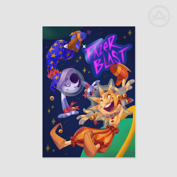 A4 - FNAF Daycare Attendant Sun and Moon Fazerblast Print