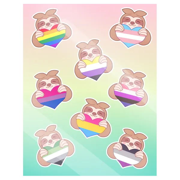 Slof the Sloth Sticker Sheet | Pride
