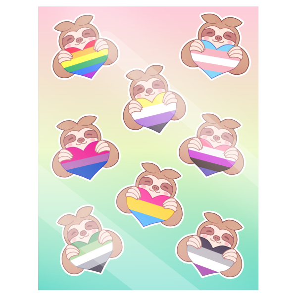 Slof the Sloth Sticker Sheet | Pride