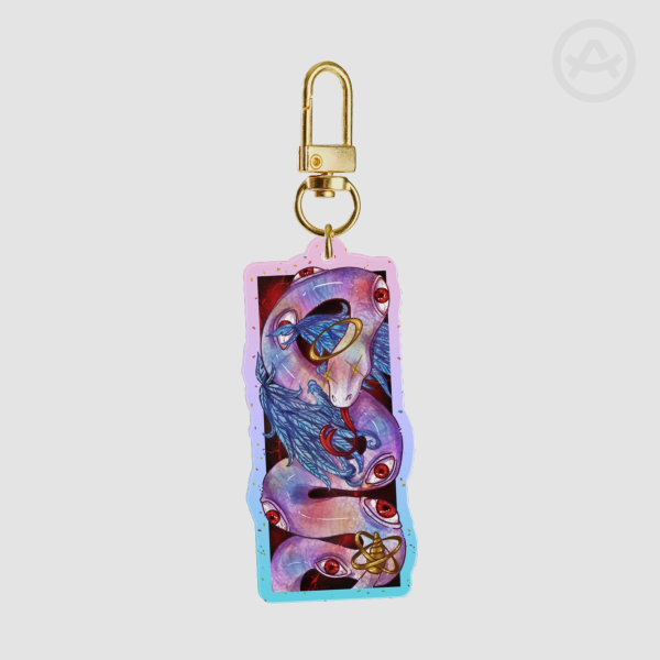 Eyeless Angel Snake Colored Edge Acrylic Keychains