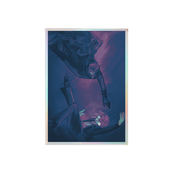 Cherik - Falling - Art Board with Rainbow-Edged - 4.1"x5.83 "(105x148mm)