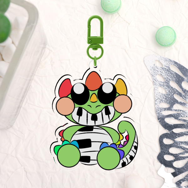 Plushie Pianosaurus Acrylic Keychain