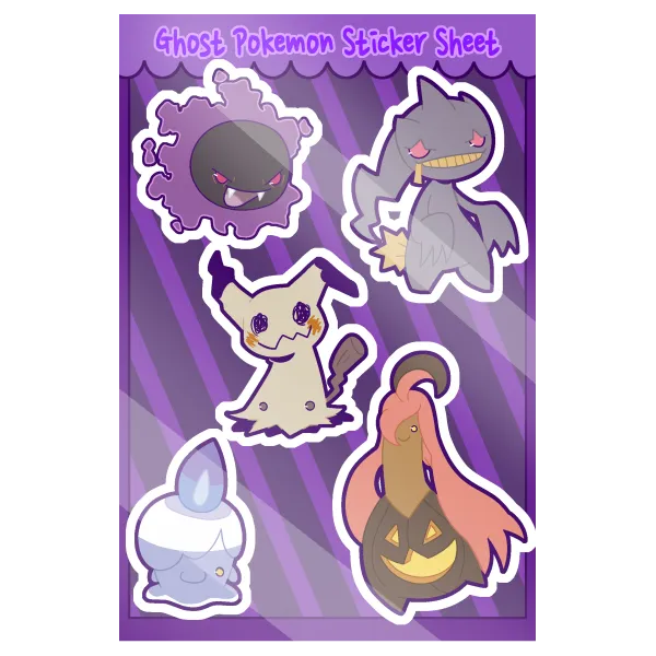 Ghost Pokemon Sticker Sheet