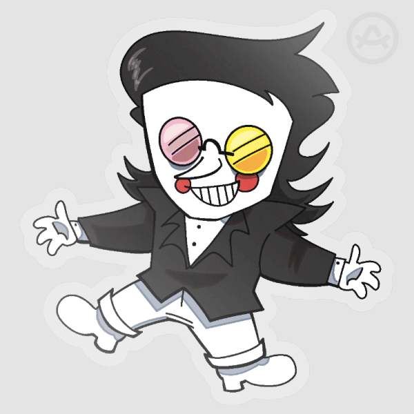 [SPAMTON DELTARUNE] - [CLEAR BACKGROUND DIE CUT STICKER]