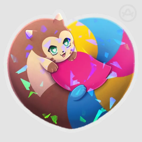 Pansexual Pride Furret Sticker