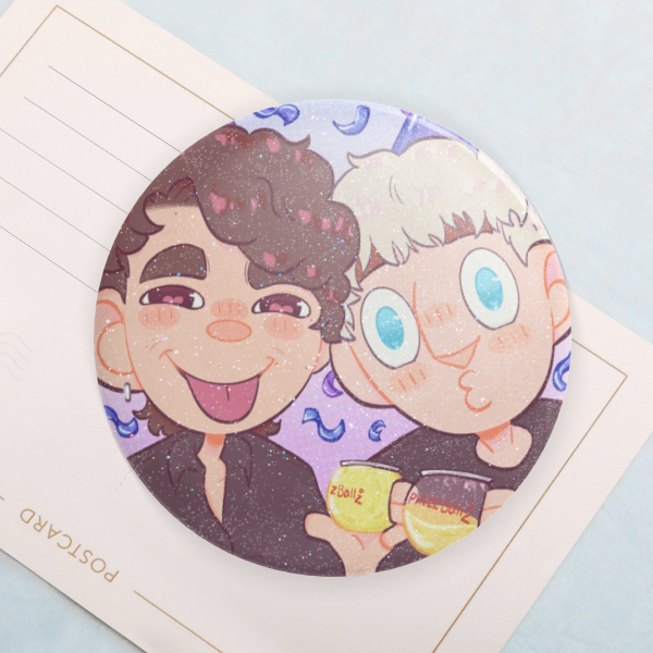Bday Dan & Phil Round Badges (Button Pins)
