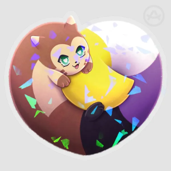 Nonbinary Pride Furret Sticker