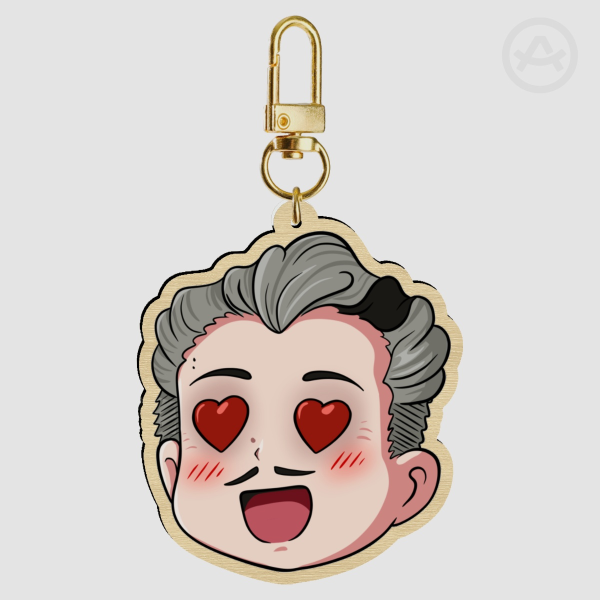 Emmrich Volkarin Heart Eyes Wood Keychain