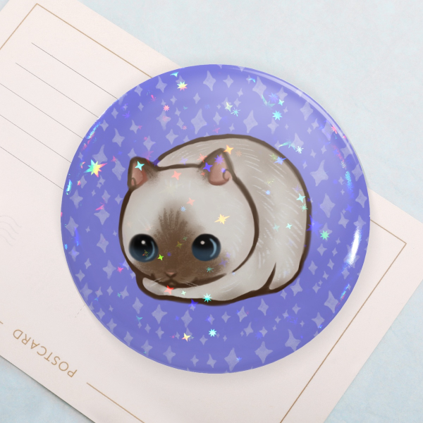 Seal Point Cat Loaf | Round Badge (Button Pin)