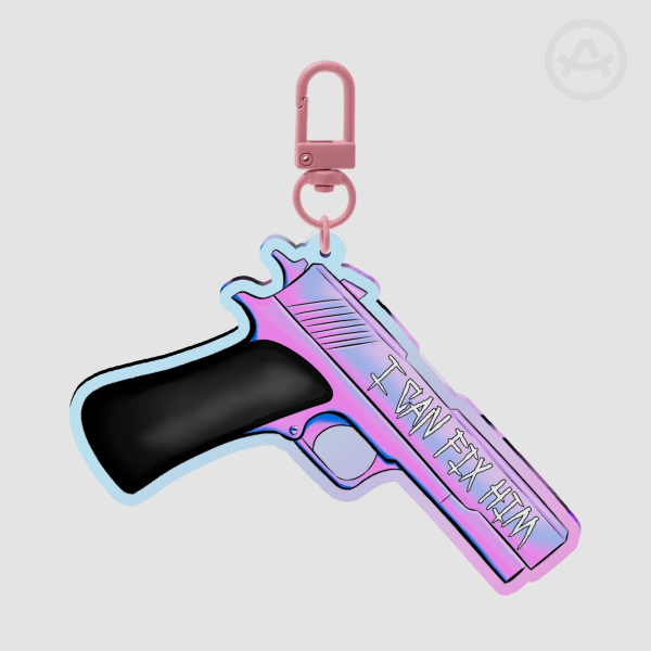 I Can Fix Him Gun Keychain