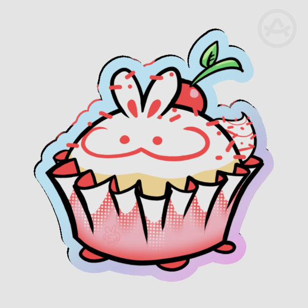 cherry cupcake bunny pin