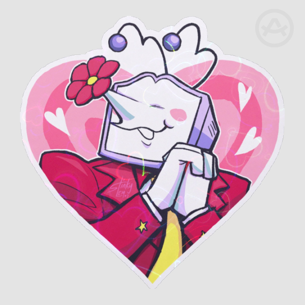 Heart Tenna Die Cut Sticker