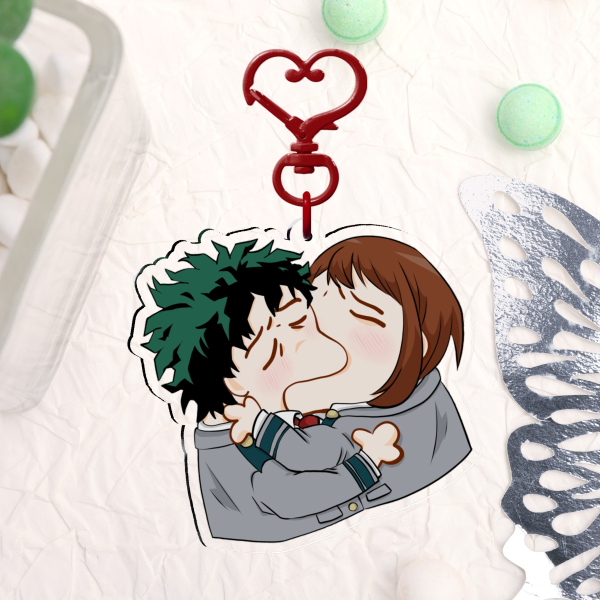 MHA UraDeku Kiss Meme Keychains