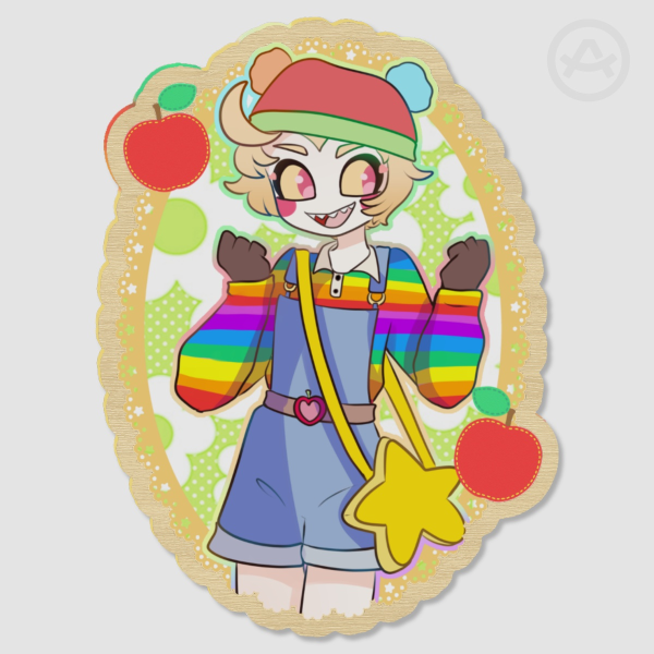 Lucifer Morningstar kidcore wood pin || hazbin Hotel