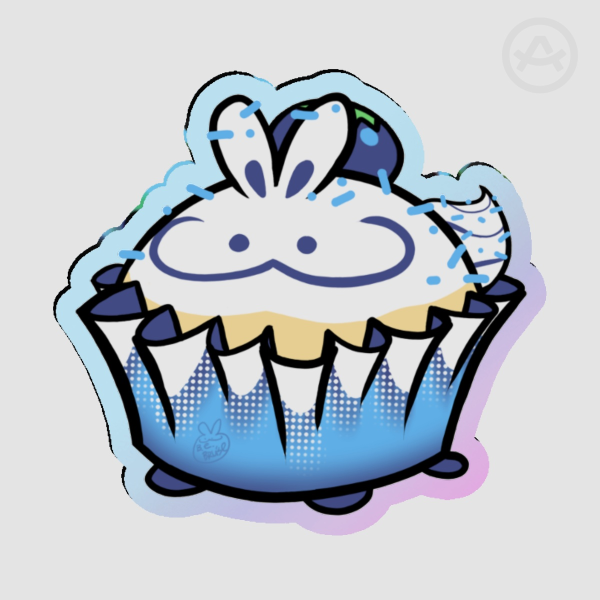 blueberry cupcake bunny pin