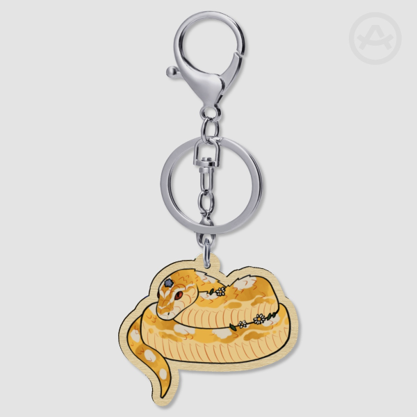 Yellow Snek Wood Keychains