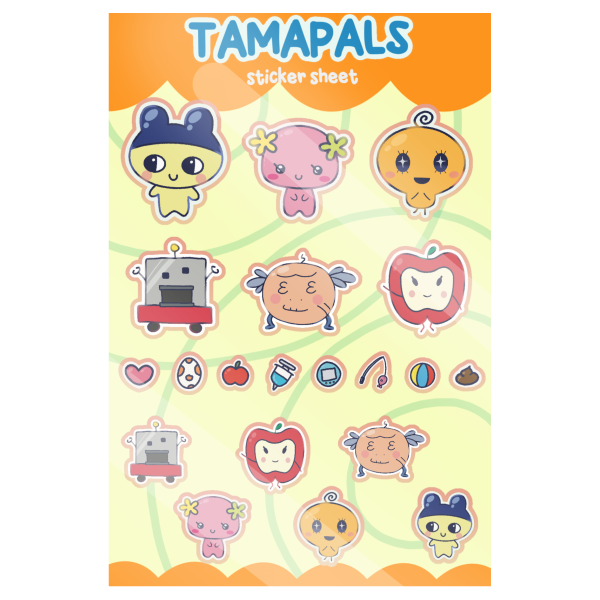 TamaPals - Sticker Sheet Orange