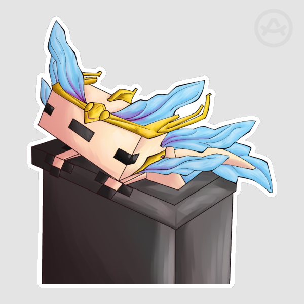 Yareli Prime Axolotl In A Bucket Die Cut Sticker
