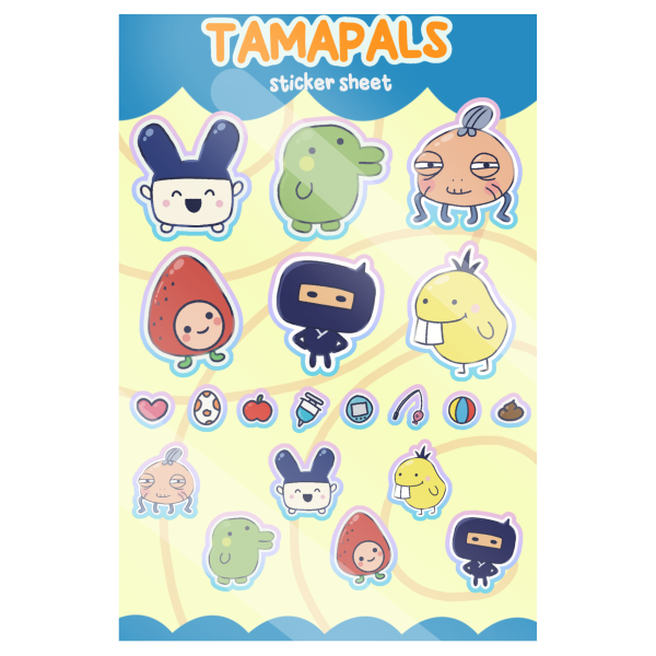 TamaPals - Sticker Sheet Blue
