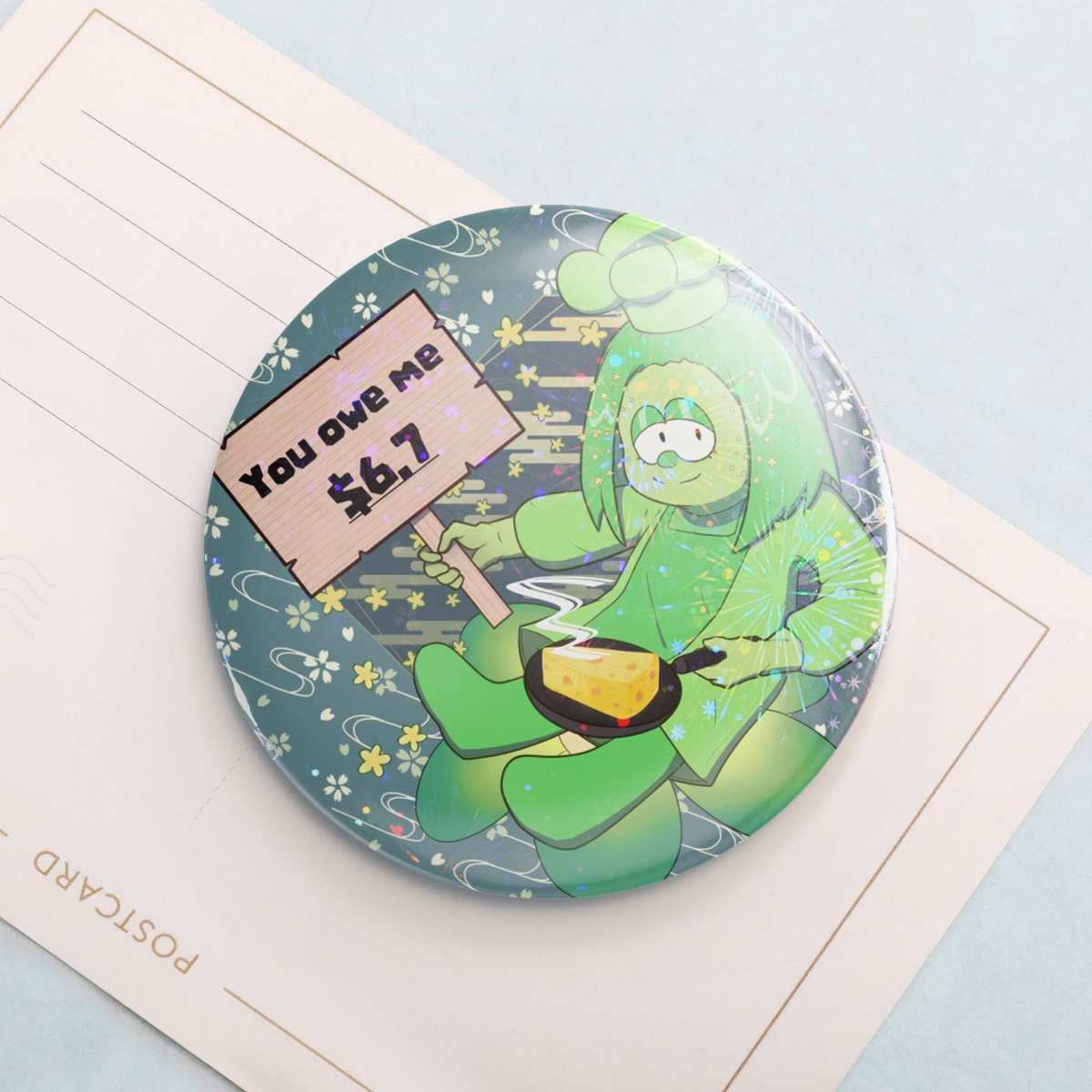 BUTTON PIN ~ DELTARUNE - GREEN FLOWER