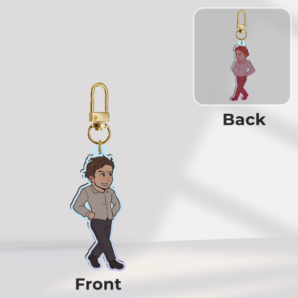 roman roy double-sided acrylic keychain