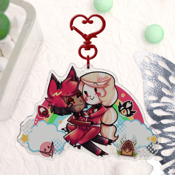 Charlastor Rainbow - Epoxy Glitter Acrylic Keychain