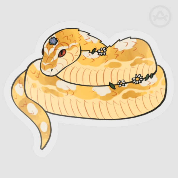 SMALLER Clear Yellow Snek Stickers