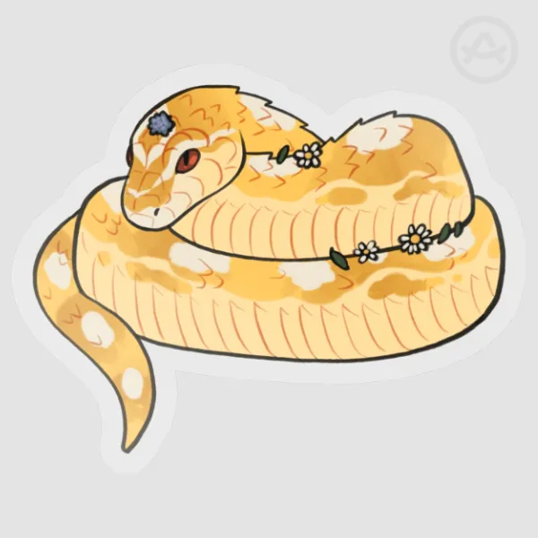 SMALLER Clear Yellow Snek Stickers