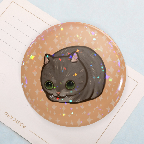 Brown Tabby Cat Loaf | Round Badge (Button Pin)