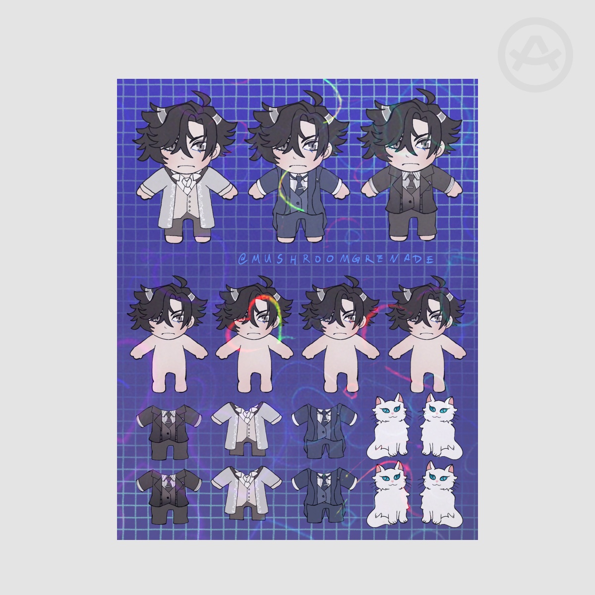 Jumin Han Plushie Dress Up Sticker Sheet