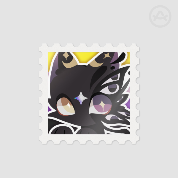 Nonbinary Pride Cat | Holo Stamp Sticker