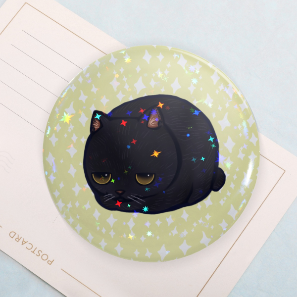 Void/Black Cat Loaf | Round Badge (Button Pin)
