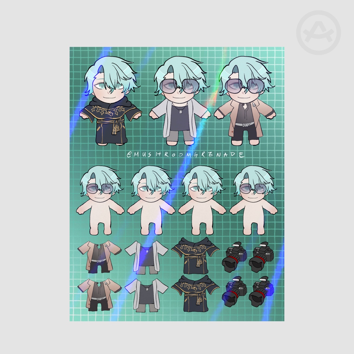 V Plushie Dress Up Sticker Sheet