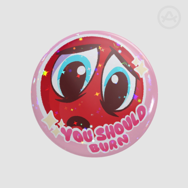 Red Teddy button pin