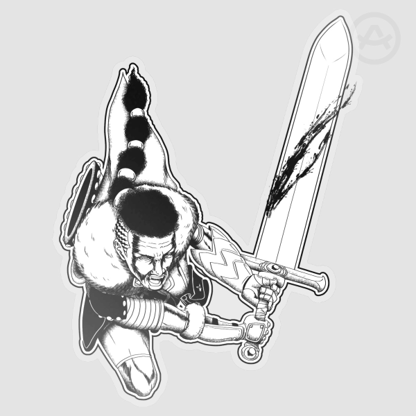 BQK B&W Clear PET Vinyl Die Cut Sticker