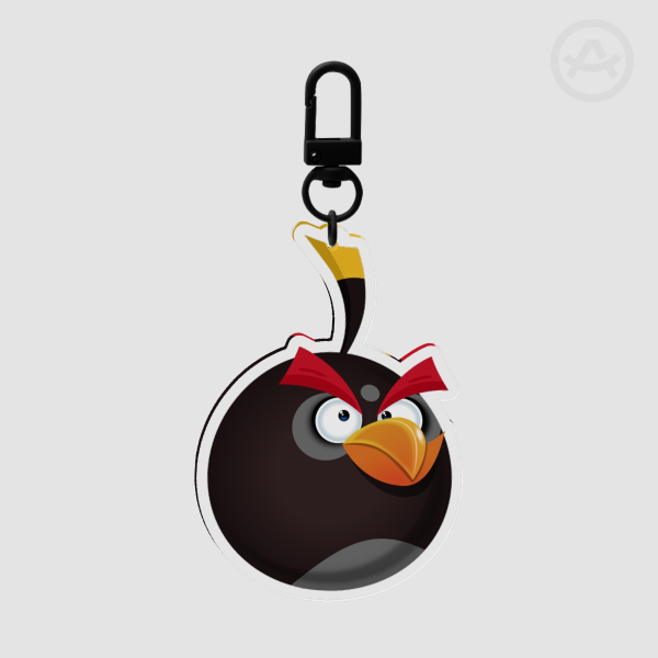 Angry Birds Bomb Bird Keychain