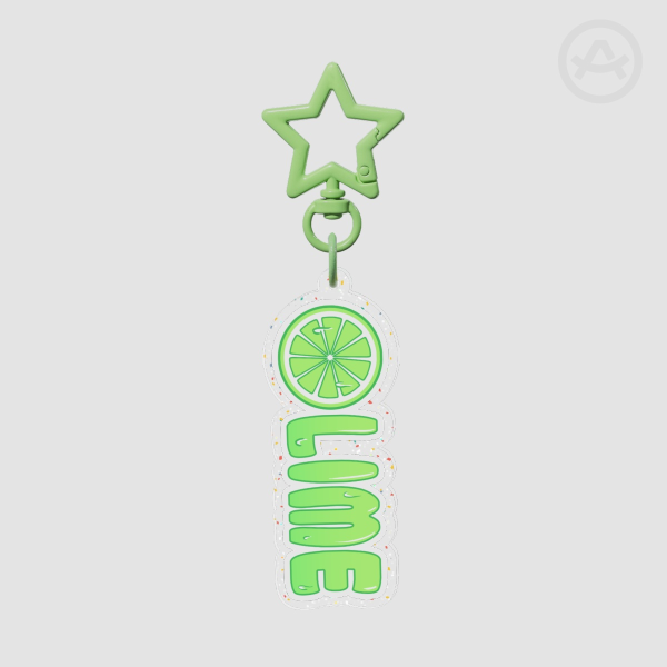 LIME Glitter Acrylic Keychain
