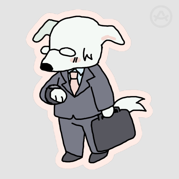 Office Worker Mr.Borz Sticker