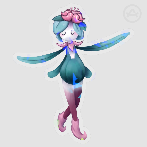 Hisuian Lilligant - Clear PET Vinyl Sticker